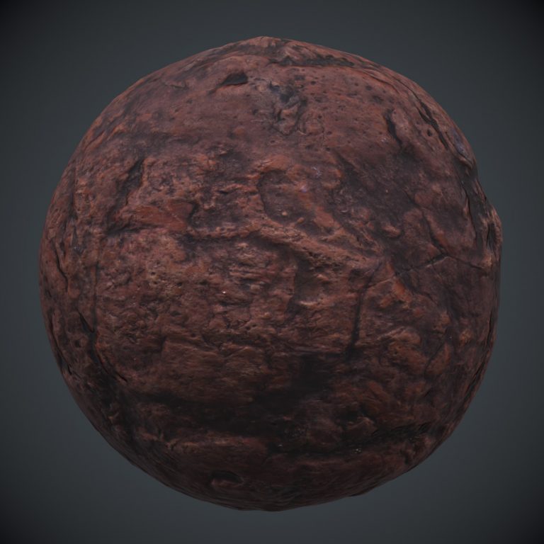 Water Worn Reddish Rock 1 PBR Material