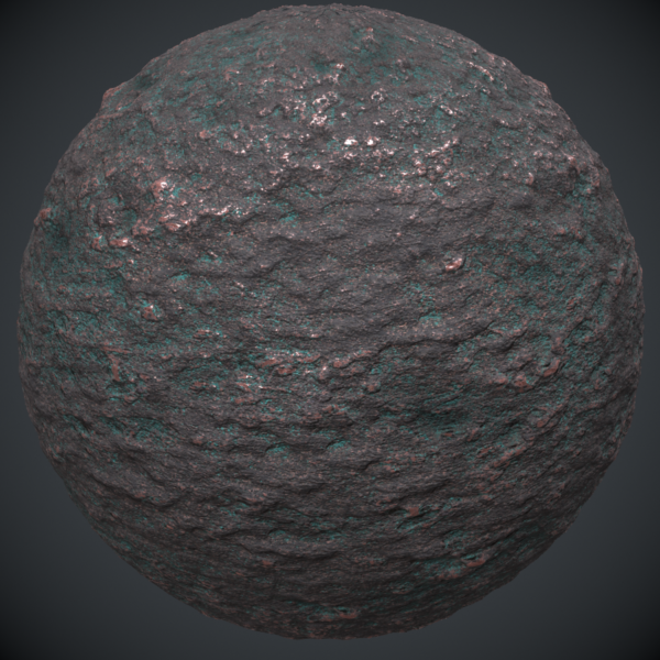 Rock Infused with Copper PBR Material