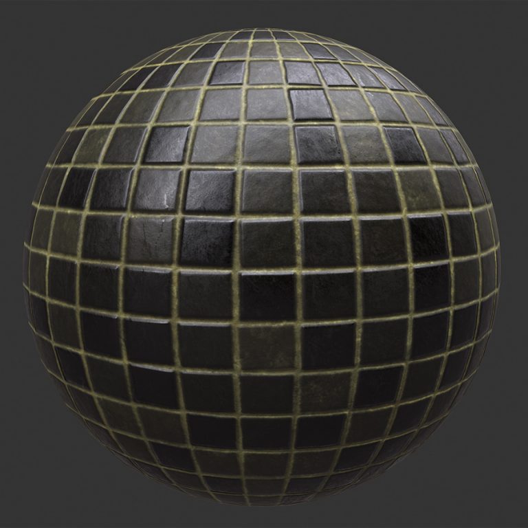 Dark Tile PBR Material