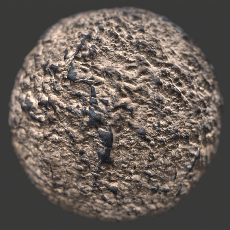 Black Streaked Rock PBR Material