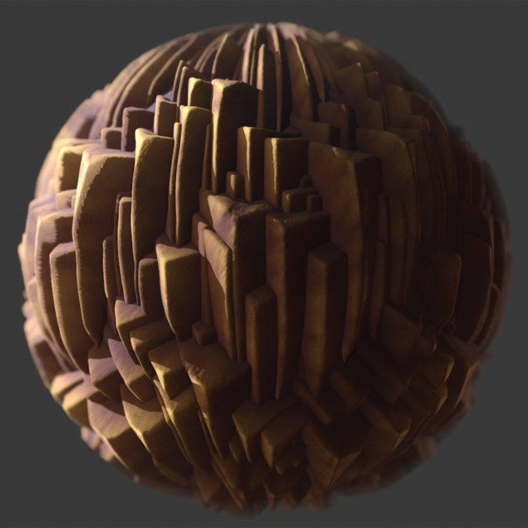 Stylized Columned Cliff PBR Material