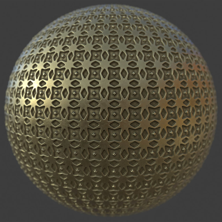 Fancy Brass Pattern PBR Material - Texture Download