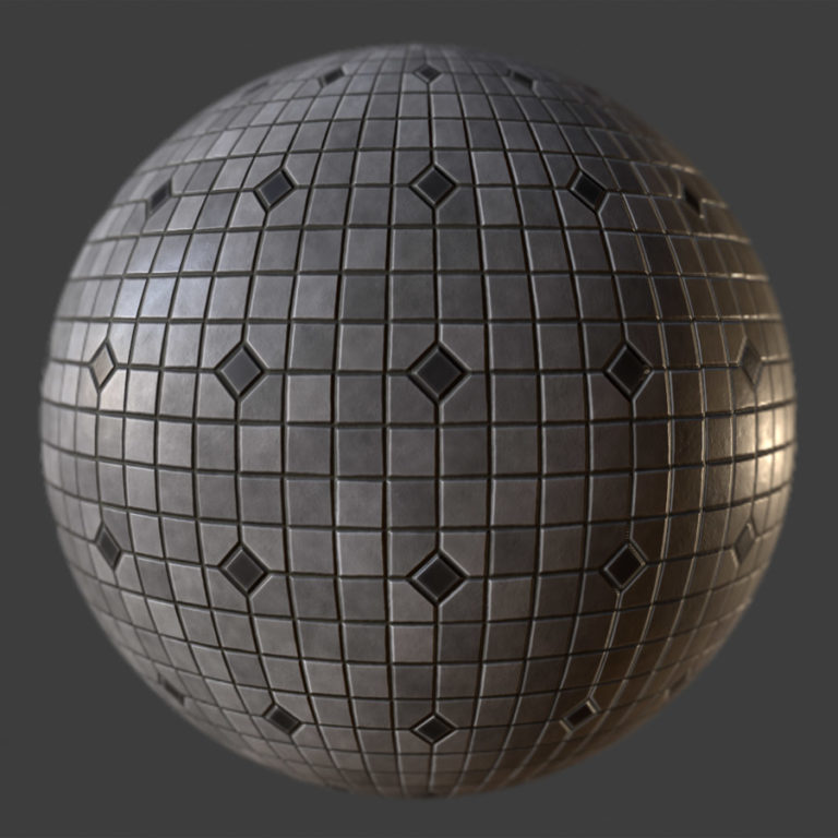 Diamond Inlay Tile PBR Material - Texture Download