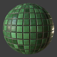 Green Shower Tile PBR Material