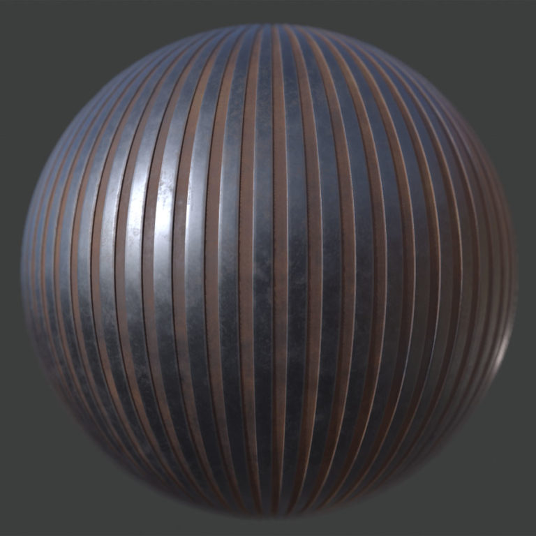 Rusting Lined Metal PBR Material