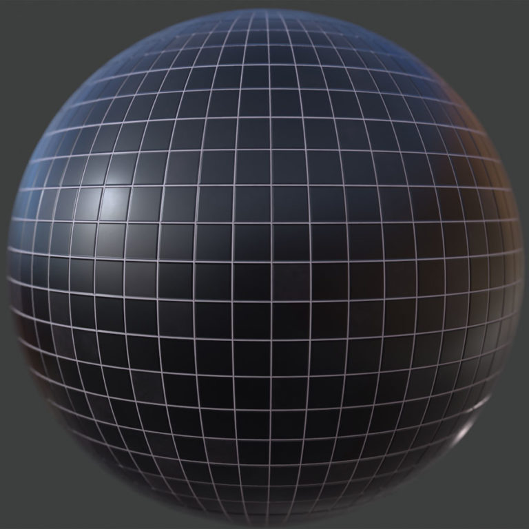 Black Tile PBR Material