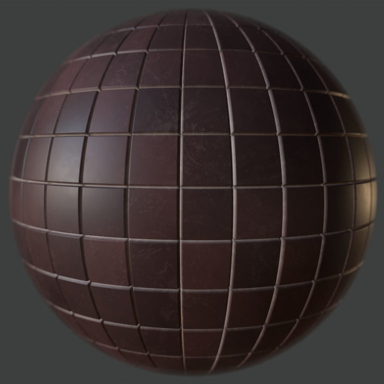 Rich Brown Tile Variation PBR Material