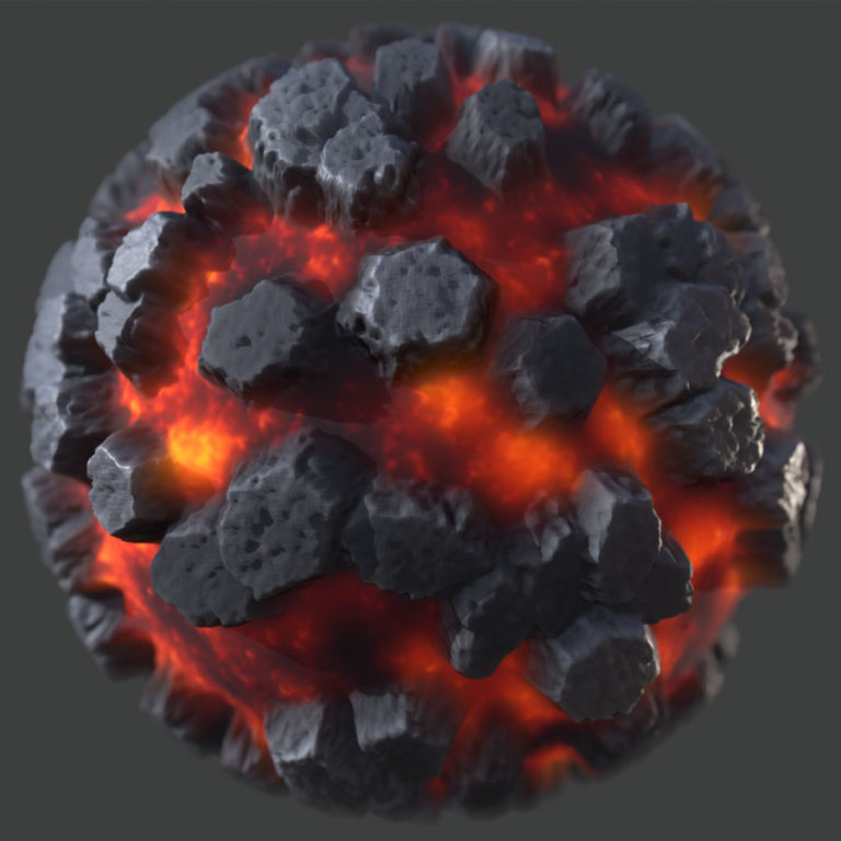 Columned Lava Rock PBR Material