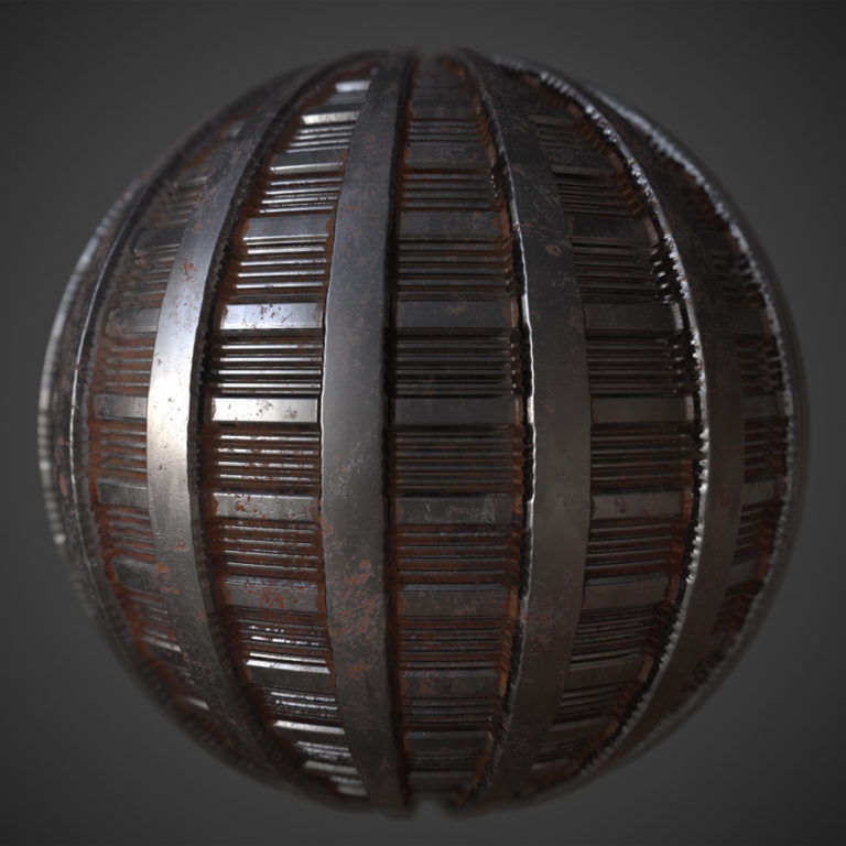 Rusted Ribbed Metal Pbr Material Free Texture Download 9855