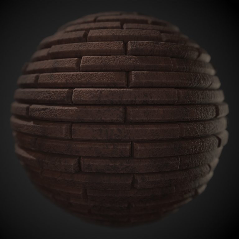 Narrow Rough Brick PBR Material