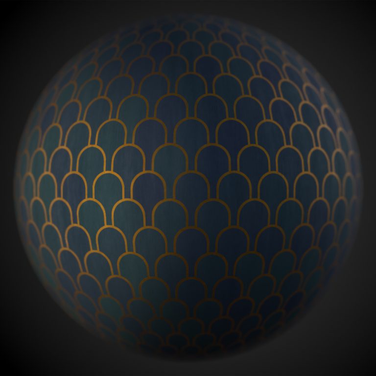 Art Deco Scales Wallpaper PBR Material