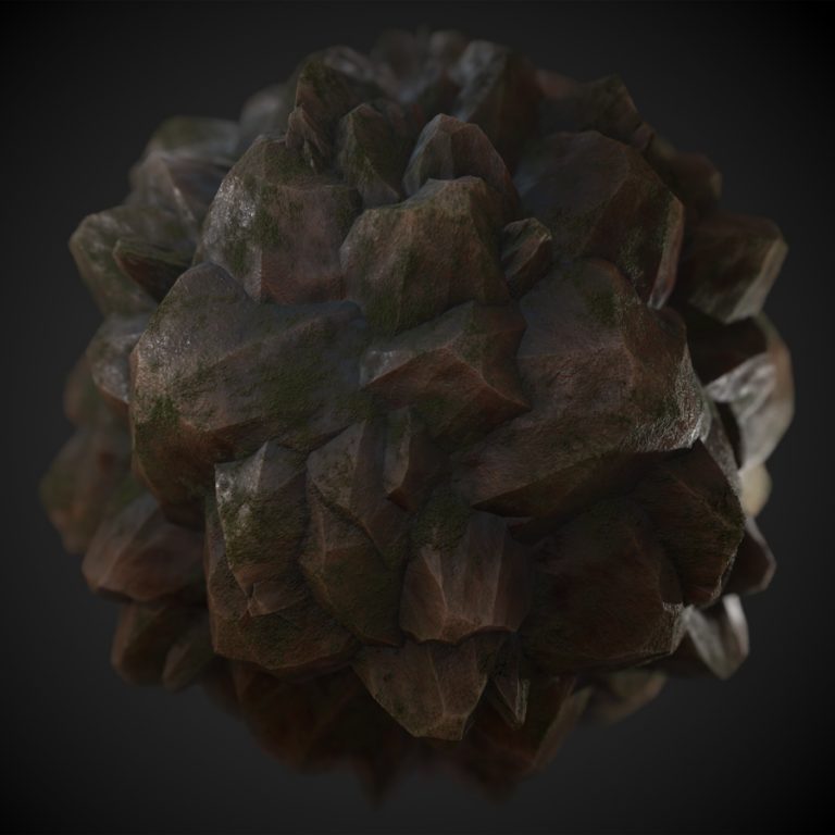 Wet Mossy Rocks PBR Material