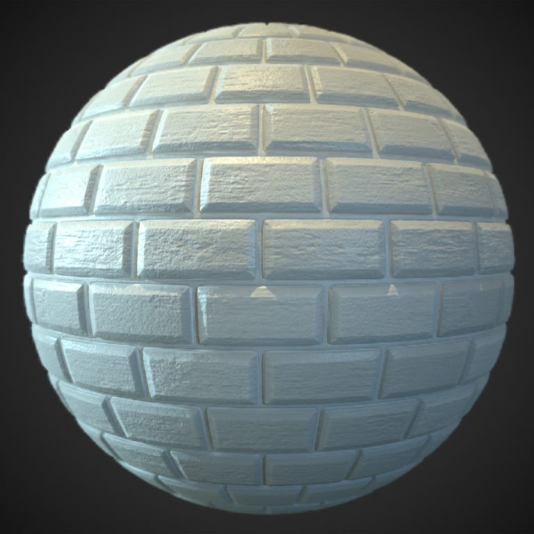 White Brick Wall PBR Material