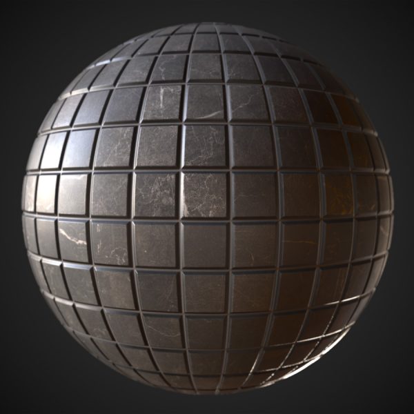 Dark Grey Tiles PBR Material