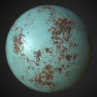 Worn Rusted Painted PBR Material