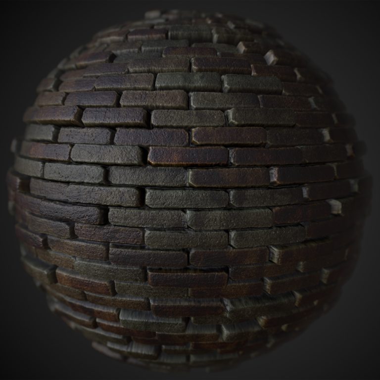 Thin Moist Brickwork PBR Material